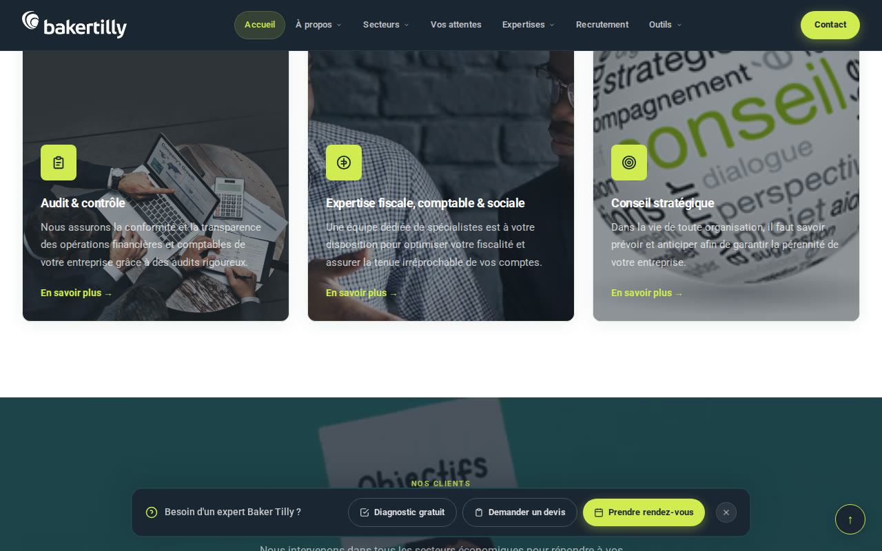 Chiffres clés du cabinet sur le site Baker Tilly Bénin